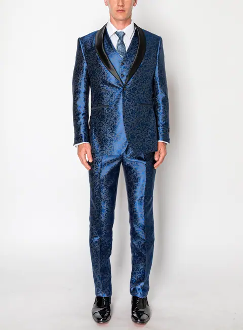 Blue 3 Piece Slim Fit Tuxedo