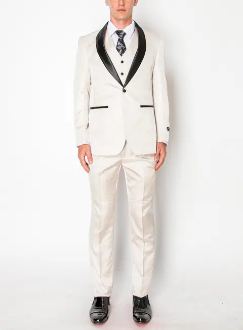 White 3 Piece Slim Fit Tuxedo