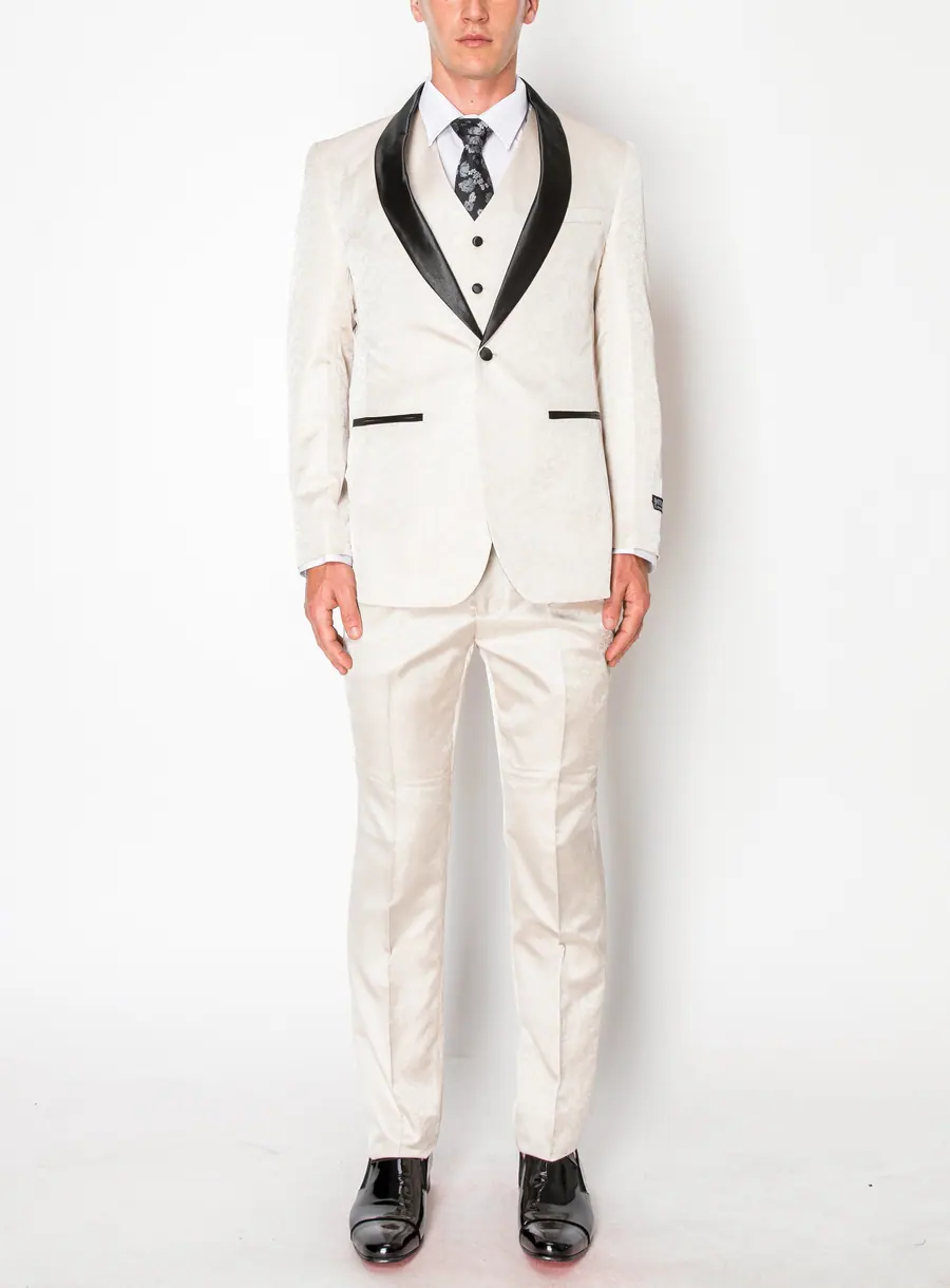 White 3 Piece Slim Fit Tuxedo