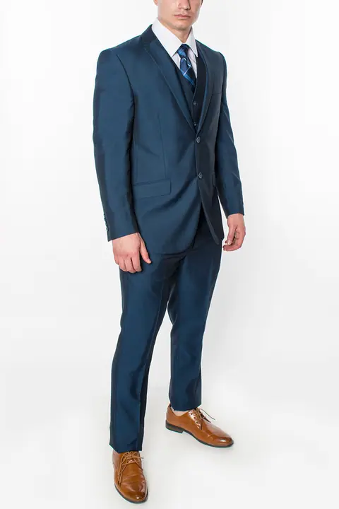 Indigo 3 Piece Textured Suit