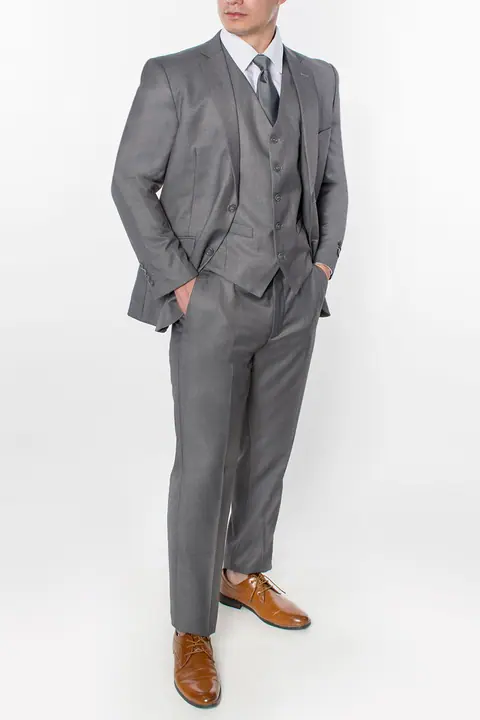 Light Grey 3 Piece Slim Fit Suit