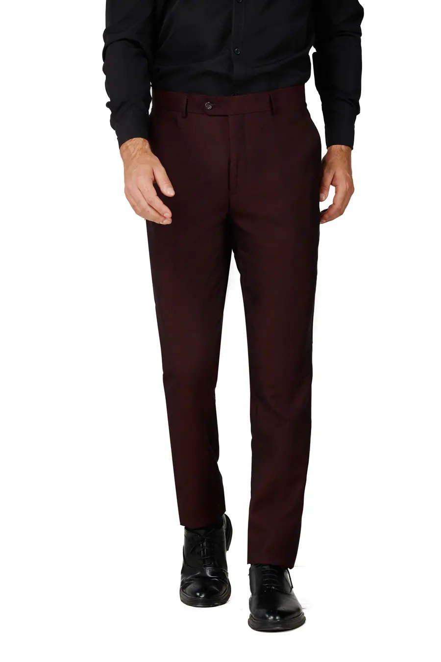 Burgundy Slim Fit Dress Pants