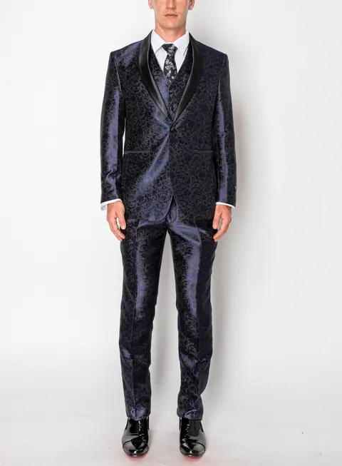 Purple 3 Piece Slim Fit Tuxedo