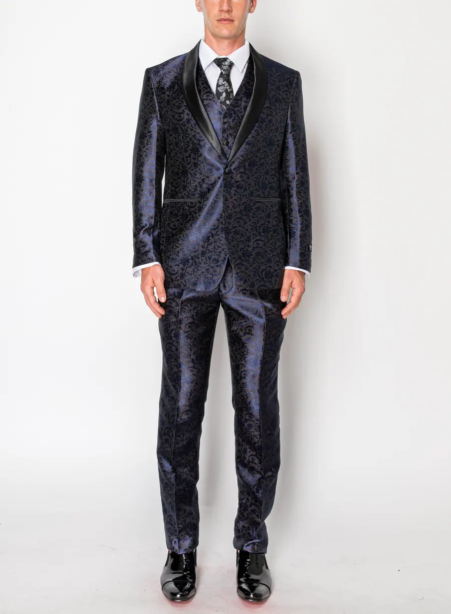 Purple 3 Piece Slim Fit Tuxedo