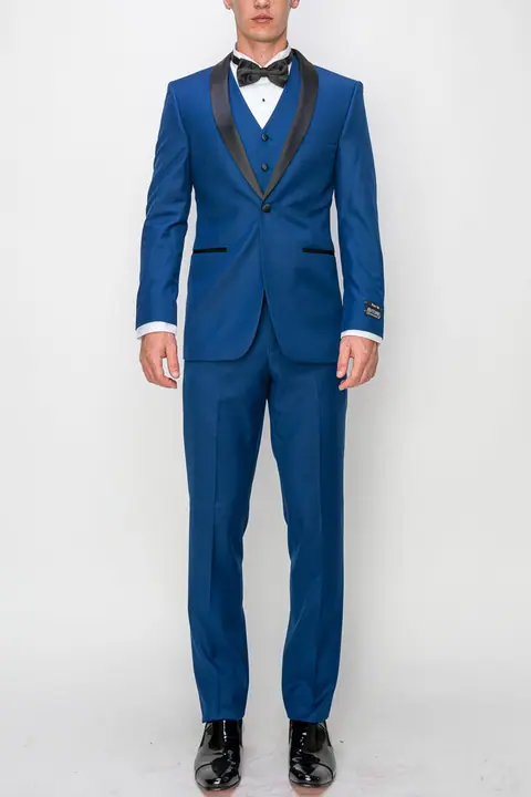 French Blue 3 Piece Slim Fit Tuxedo