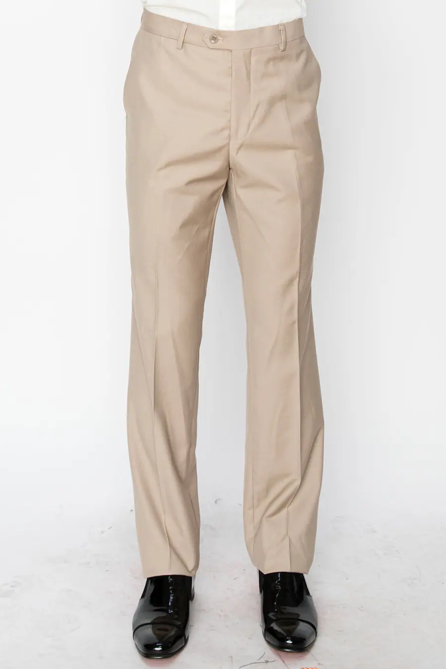 Beige Slim Fit Dress Pants