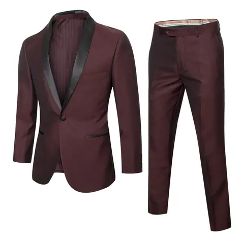 Burgundy 2 Piece Slim Fit Tuxedo