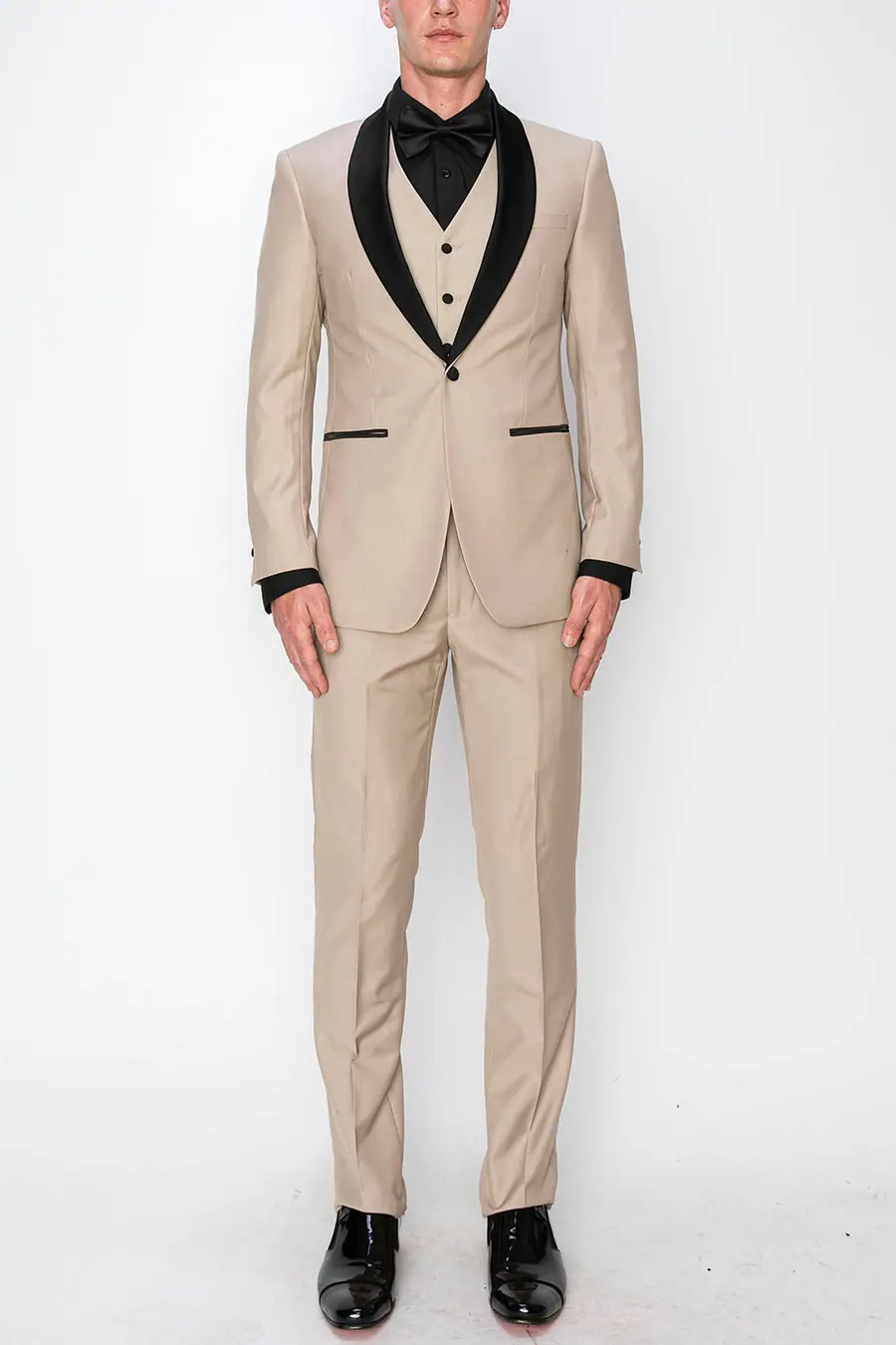 Beige 3 Piece Slim Fit Tuxedo