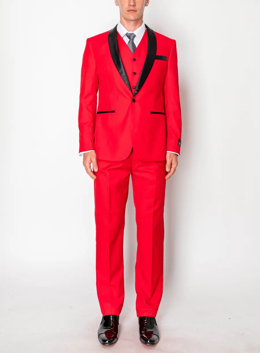 Red 3 Piece Slim Fit Tuxedo