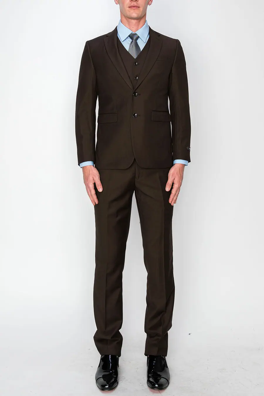 Brown 3 Piece Slim Fit Suit