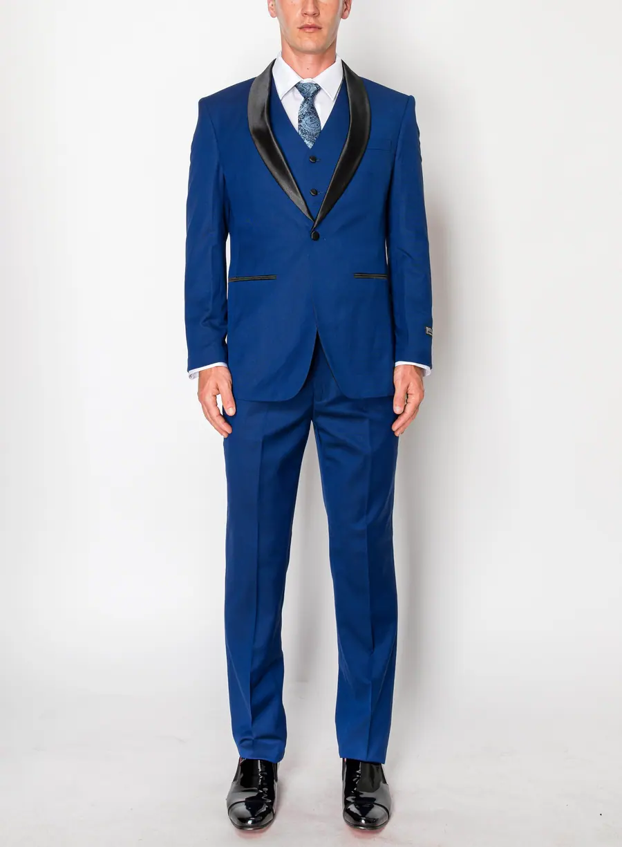Blue 3 Piece Slim Fit Tuxedo