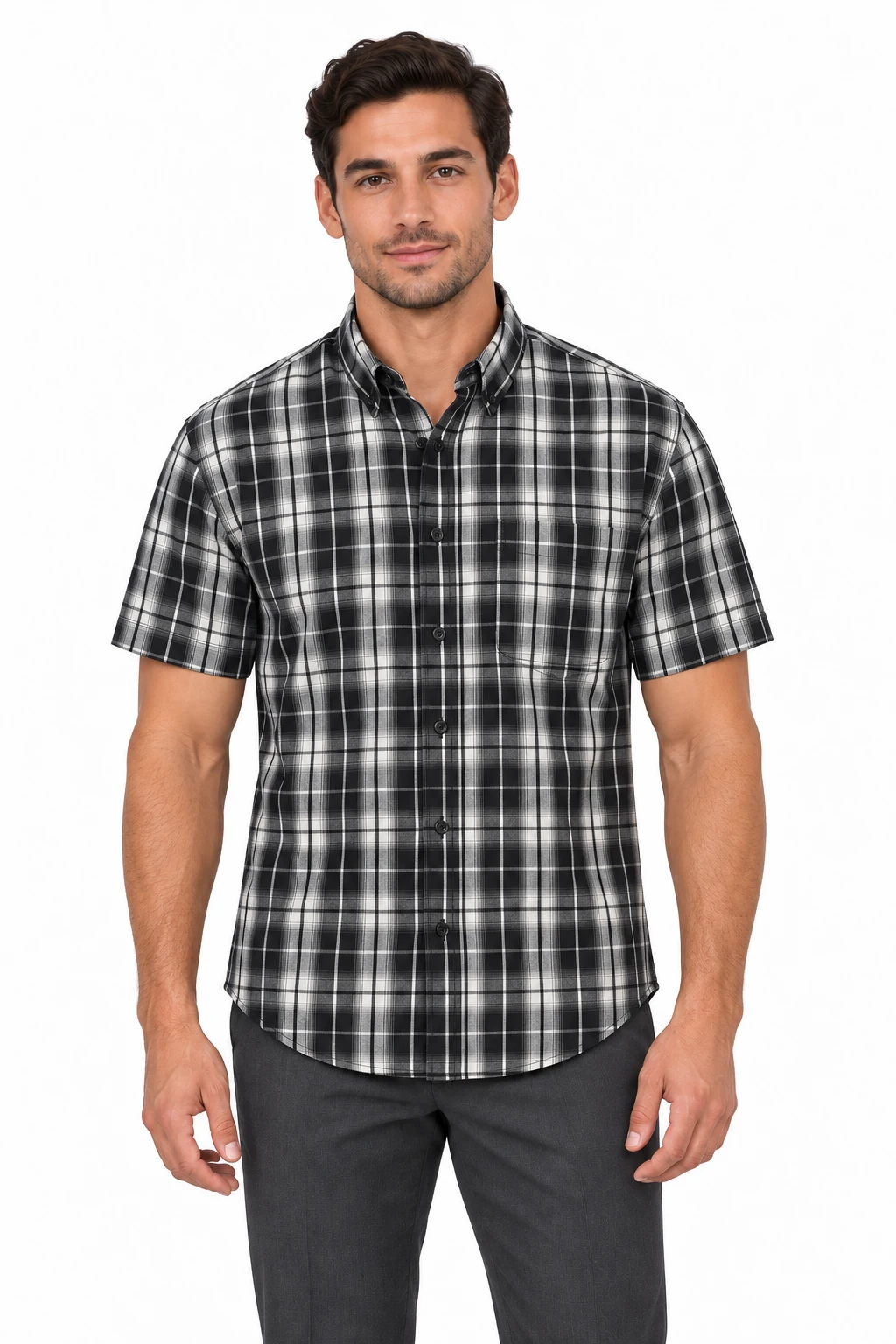 Men's Plaid Short Sleeve Shirt