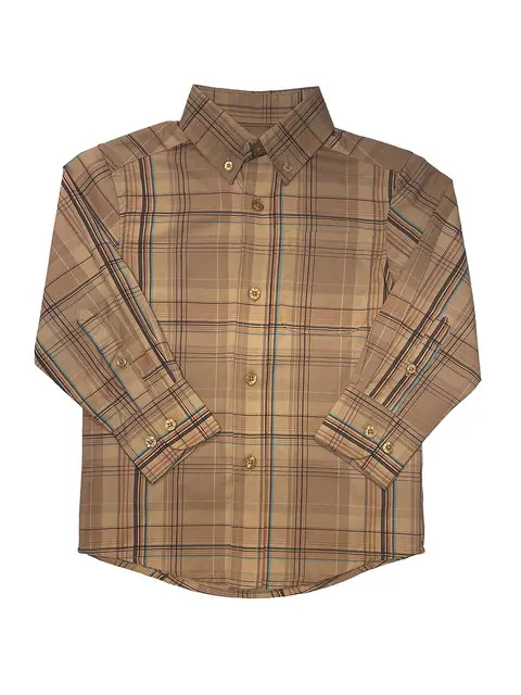 Boy's Button Down Plaid Shirt