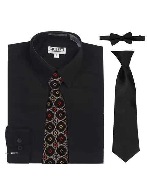 Boy's Dress Shirt w/ Design Tie Set