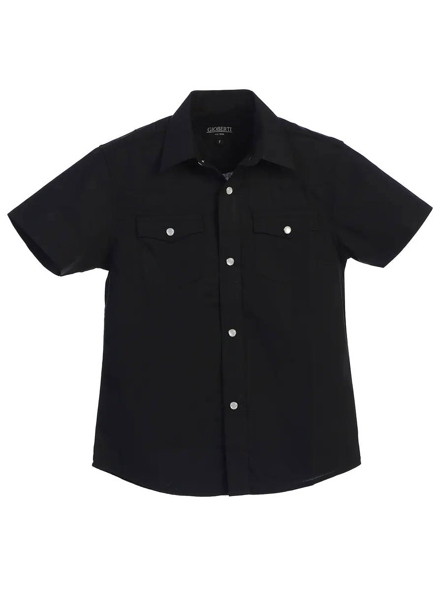 Boy's Solid Western Shirt