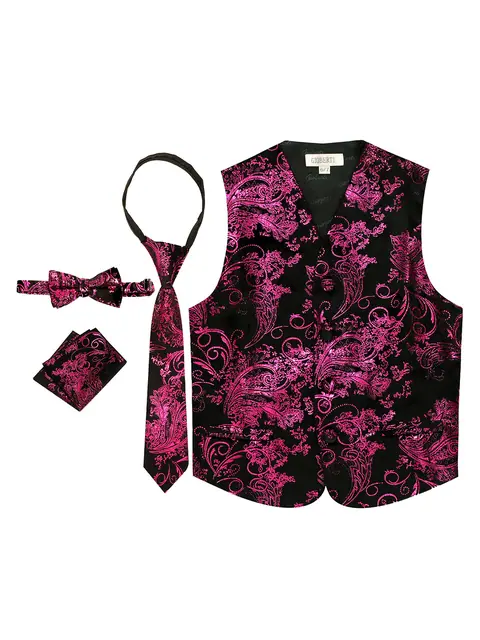 Boy's 4 pc Metallic Vest Set
