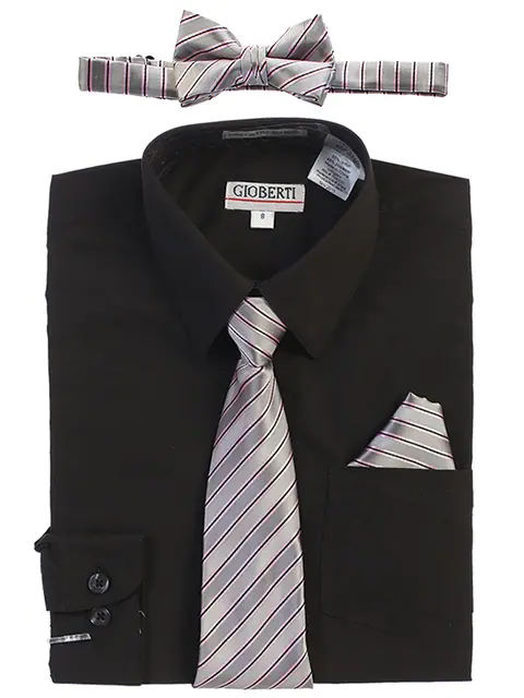 Boy's Dress Shirt w/ Stripe Tie Set