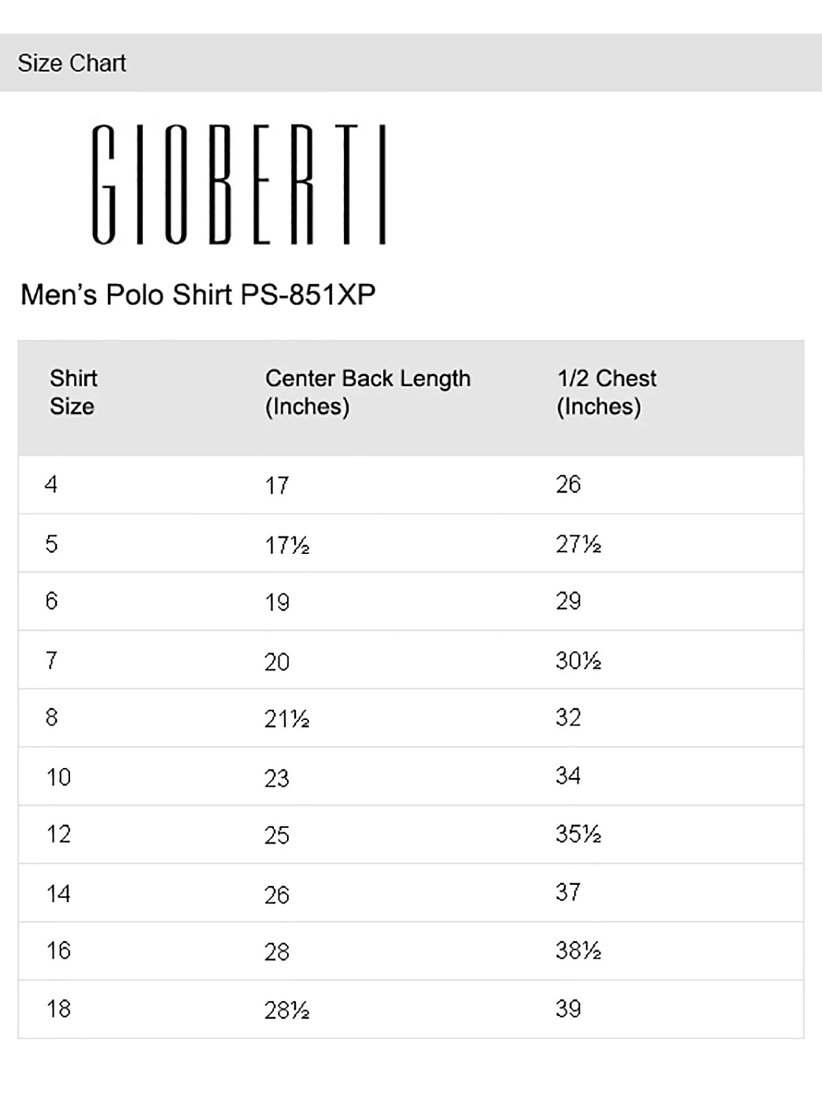 Boy's Yacht Club Pique Polo size chart