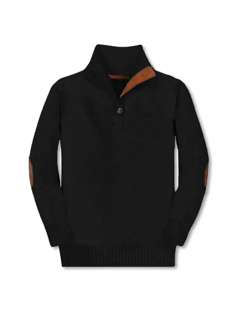 Boy's Button Collar Sweater
