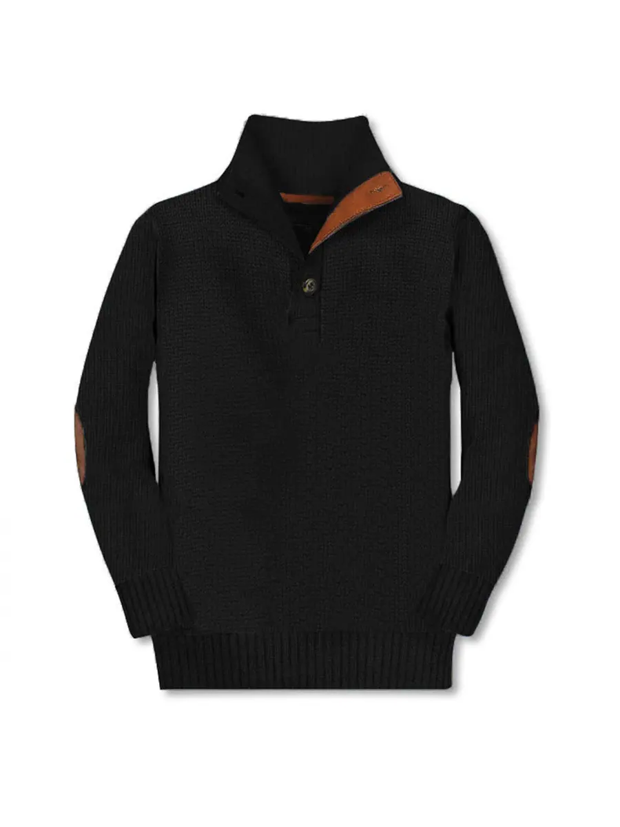 Boy's Button Collar Sweater