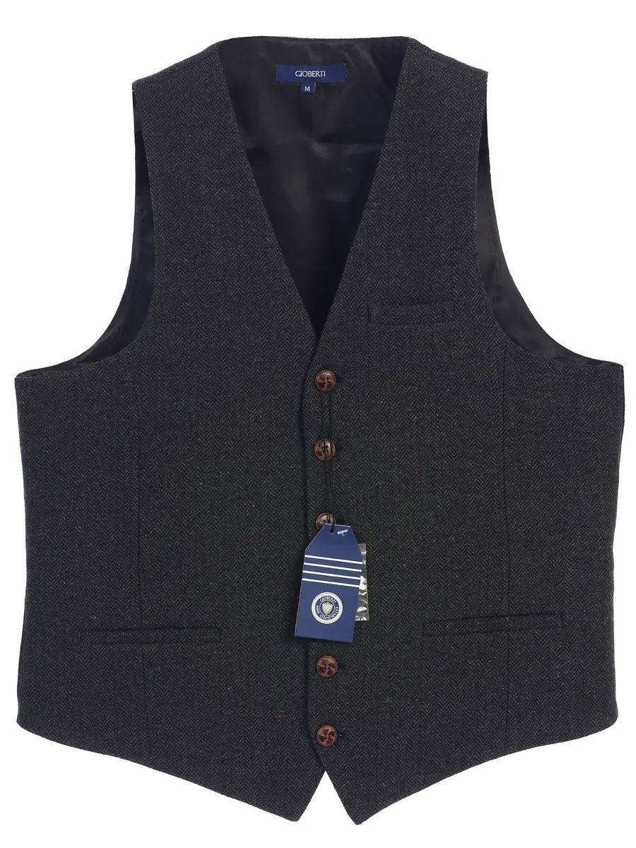Men's 6 Button Tweed Vest