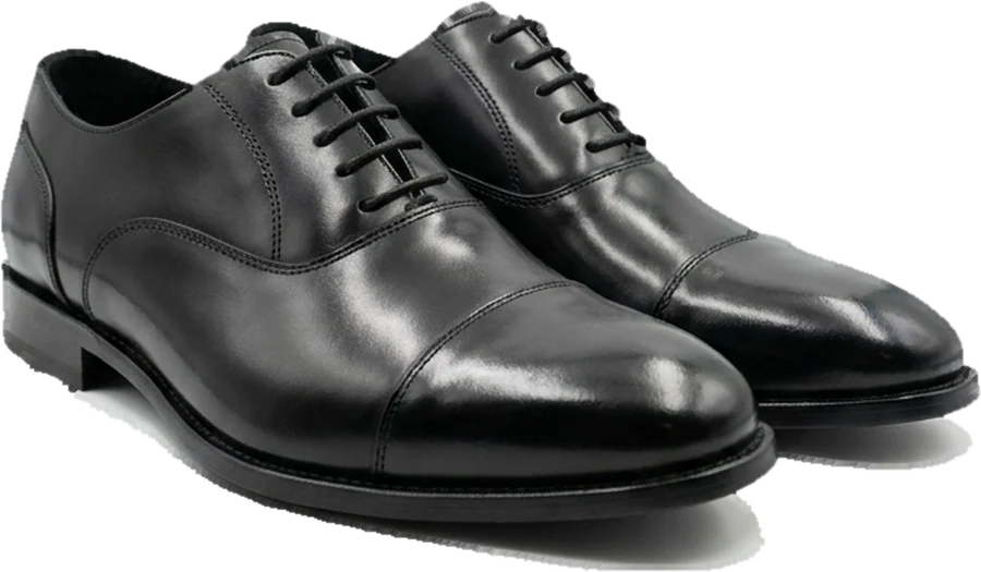 Black calfskin oxford shoes