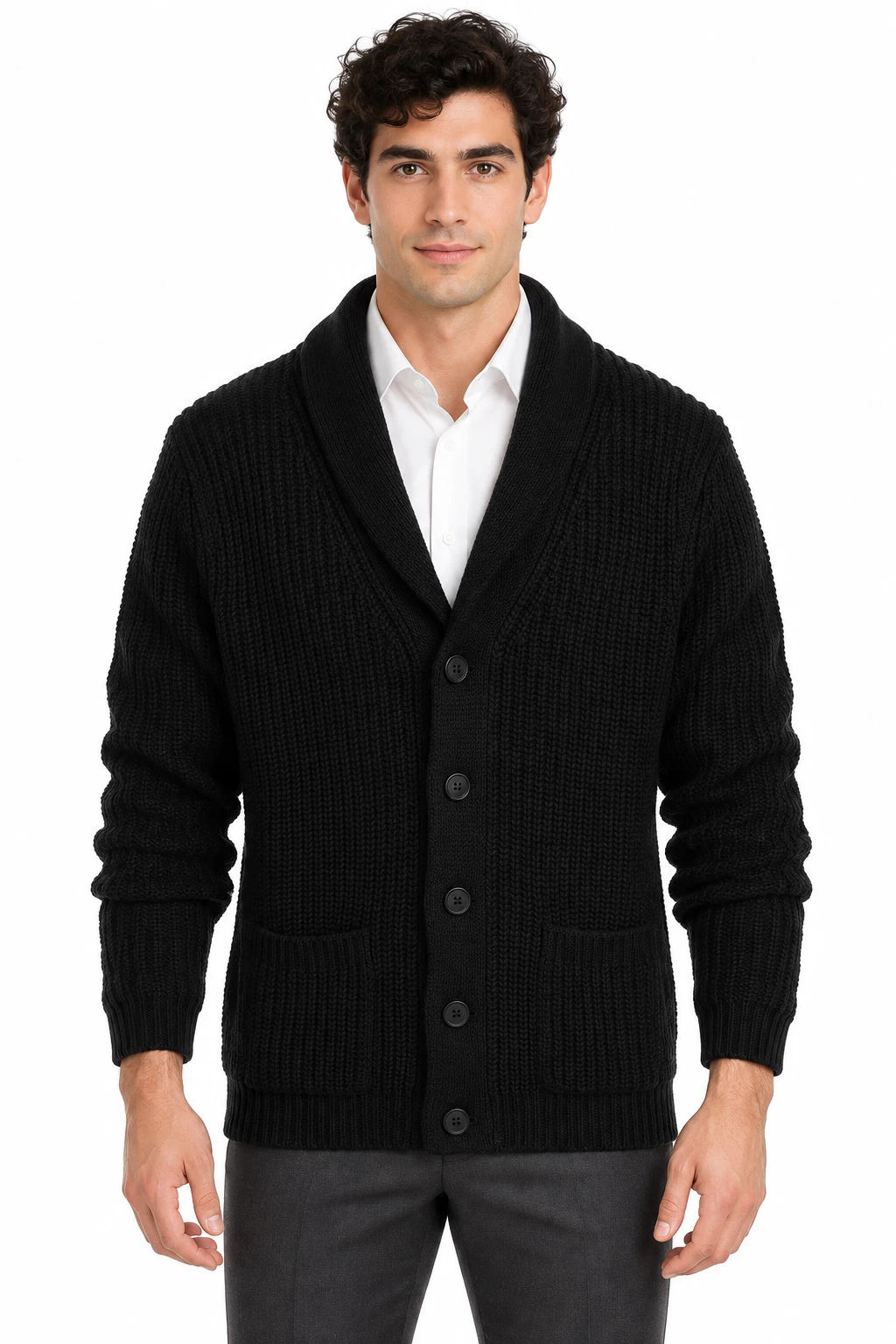 Men's Shawl Collar Knitted Cardigan