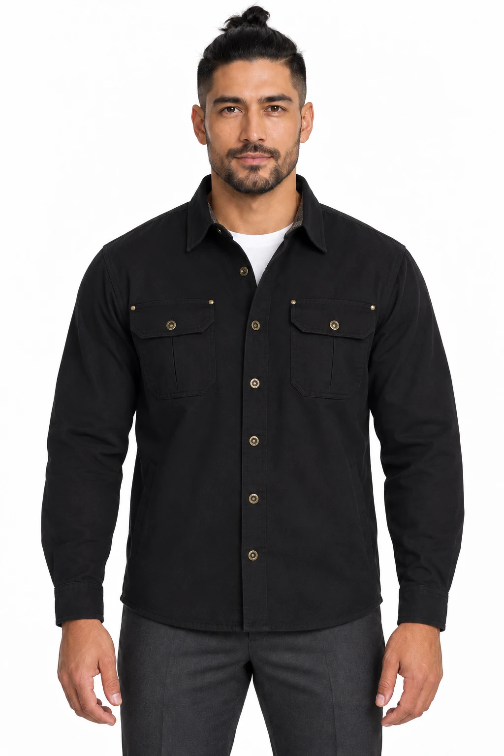 Men's Twill Jacket with Flannel Lining