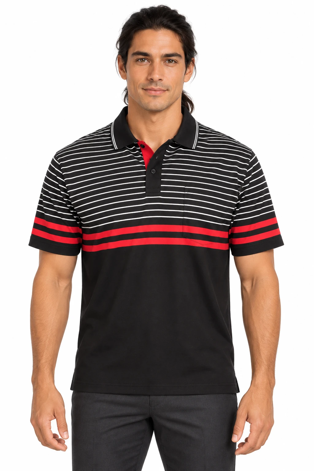 Men's Chest Stripe Polo