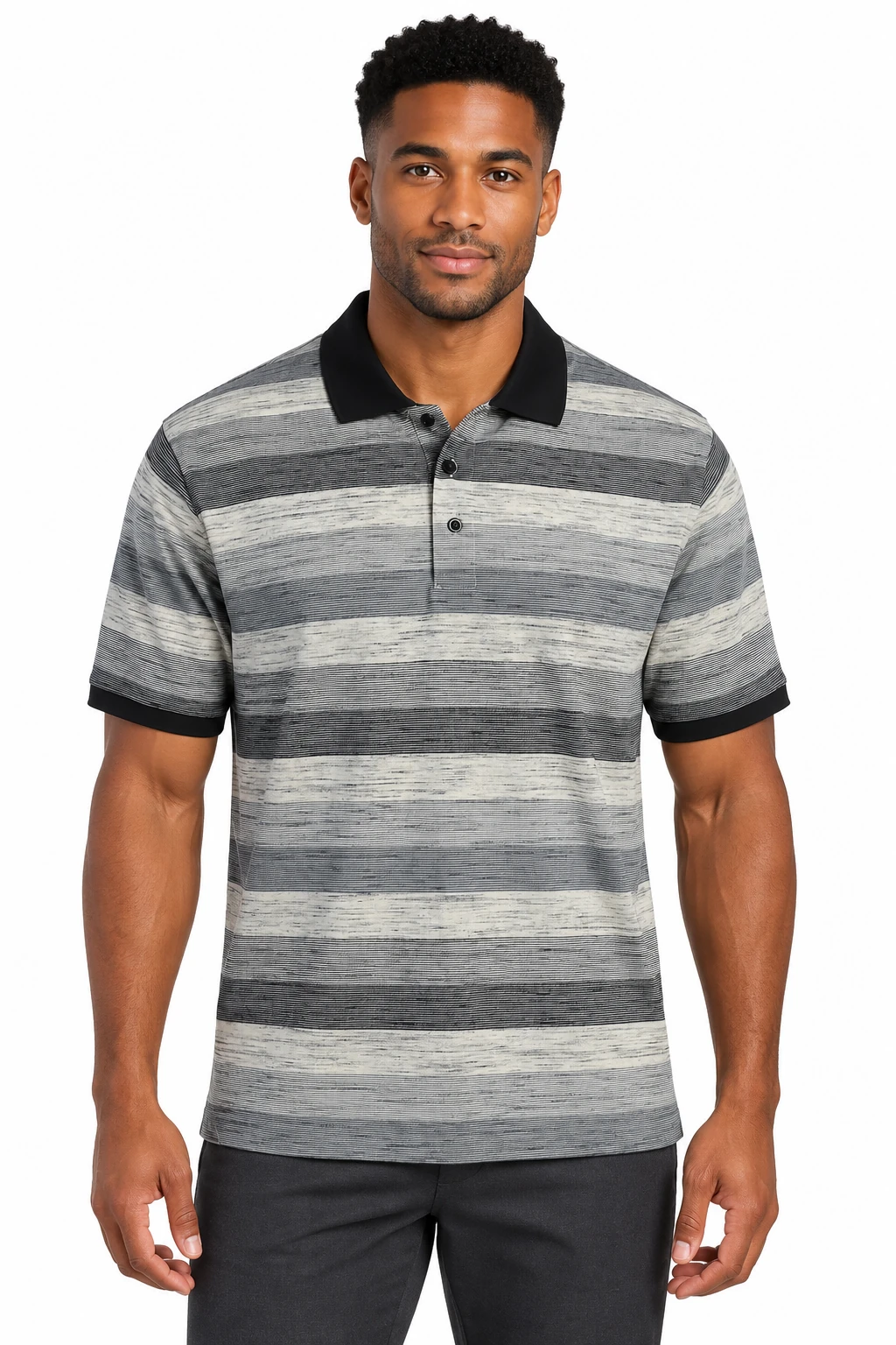 Men's Heather Stripe Polo