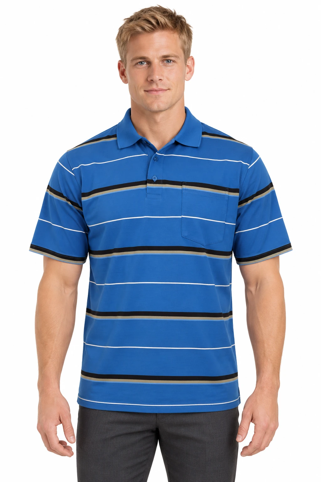 Men's Jersey Stripe Polo