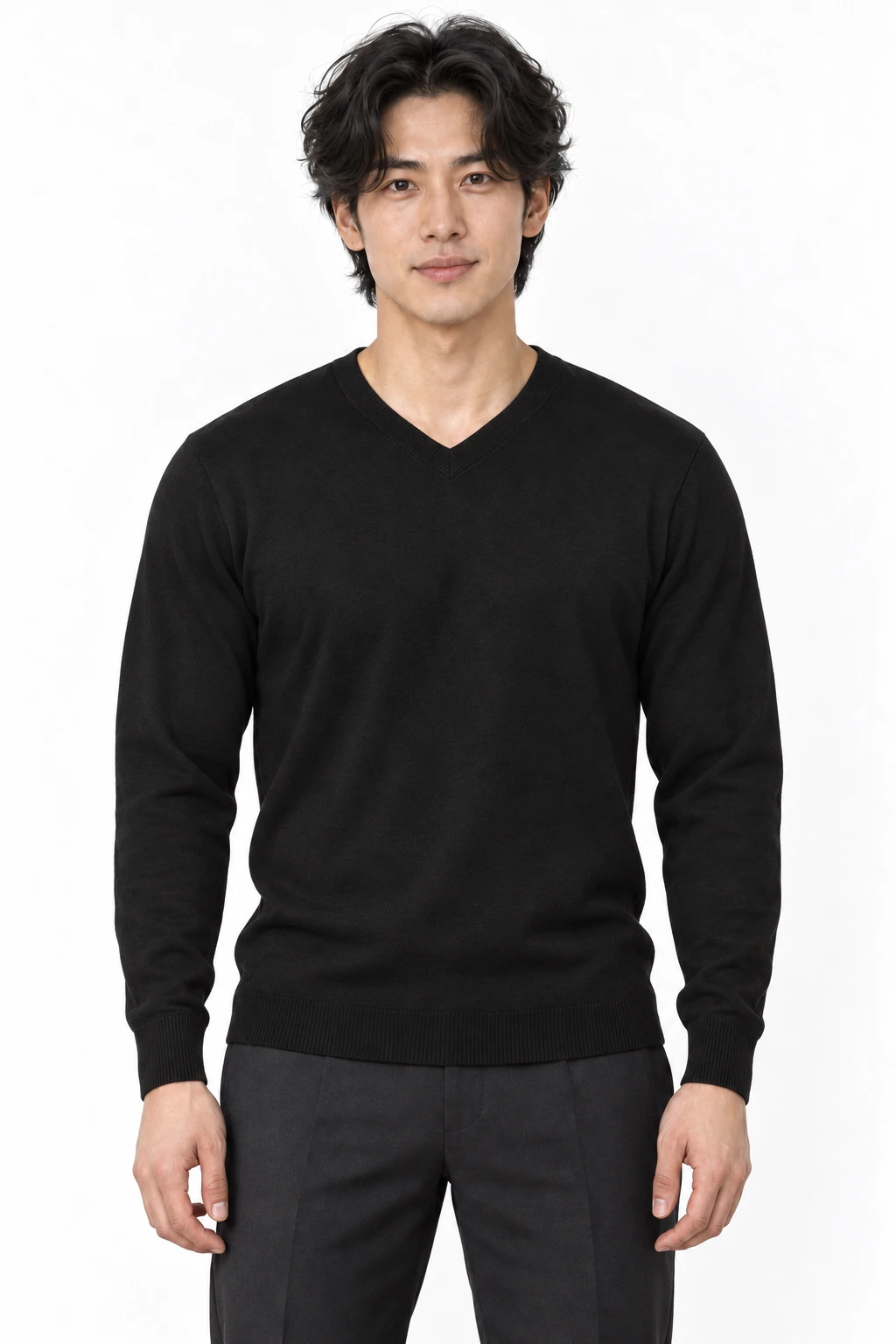 Men's Knitted V-Neck Sweater
