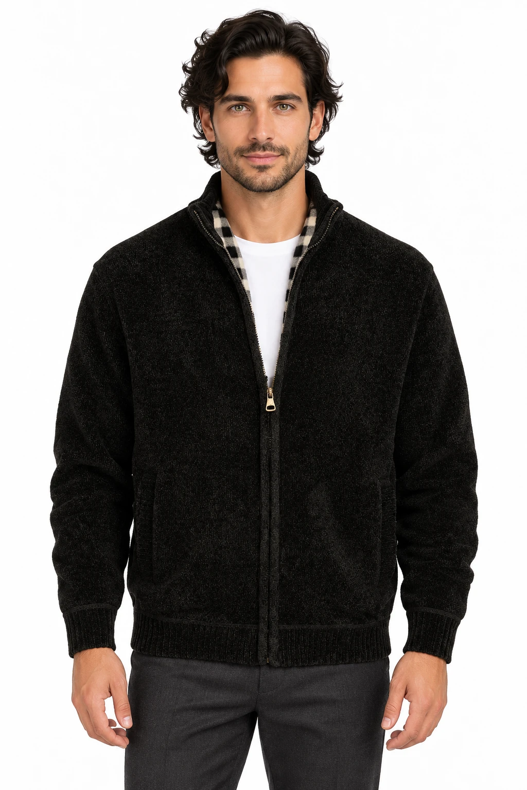 Men's Chenille Cardigan Sweater